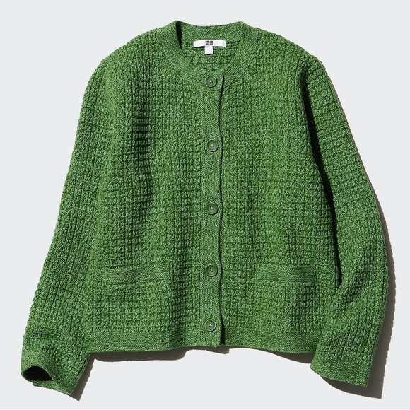 Uniqlo Knitted Short Jacket in Green - Picture 1 of 7